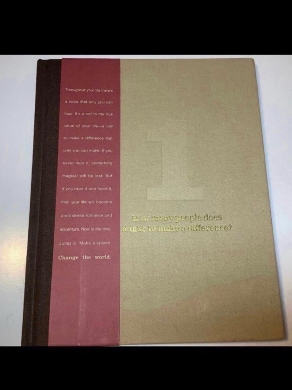 Starbucks 1 How Many People Does It Take To Make A Difference Book journal